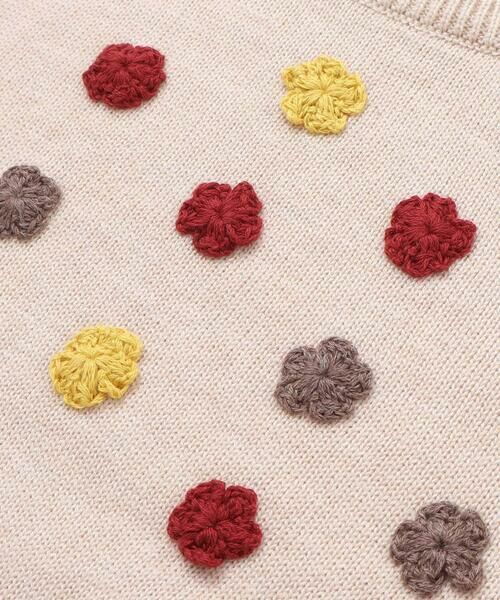 BeBe / べべ ニット・セーター | かぎ針花モチーフニットプルオーバー(100~140cm) | 詳細10
