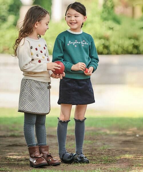 BeBe / べべ ニット・セーター | かぎ針花モチーフニットプルオーバー(100~140cm) | 詳細4