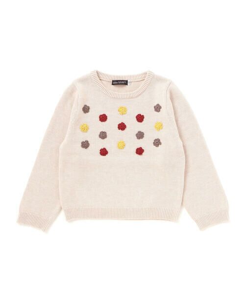 BeBe / べべ ニット・セーター | かぎ針花モチーフニットプルオーバー(100~140cm) | 詳細6