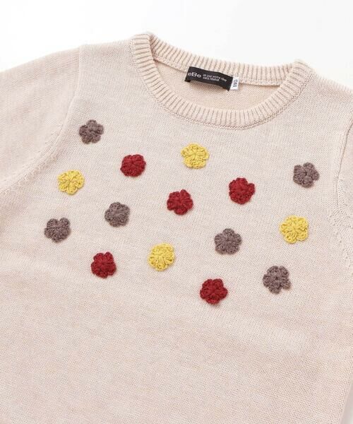 BeBe / べべ ニット・セーター | かぎ針花モチーフニットプルオーバー(100~140cm) | 詳細9