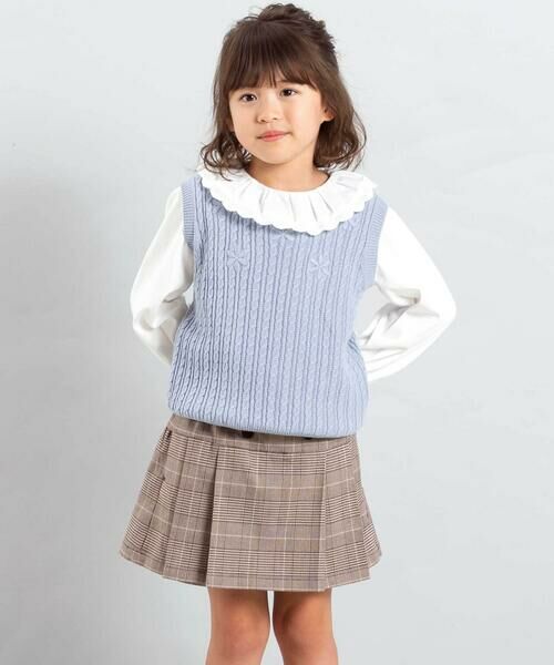 BeBe / べべ ベスト | ケーブル編みクルーネックニットベスト(90~150cm) | 詳細2