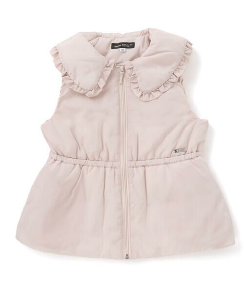 BeBe/べべ 【撥水】BIGカラー中綿フリルベスト(90~150cm) ベージュ 140cm BeBe/べべ 【撥水】BIGカラー中綿フリルベスト(90~150cm) ベージュ 140cm