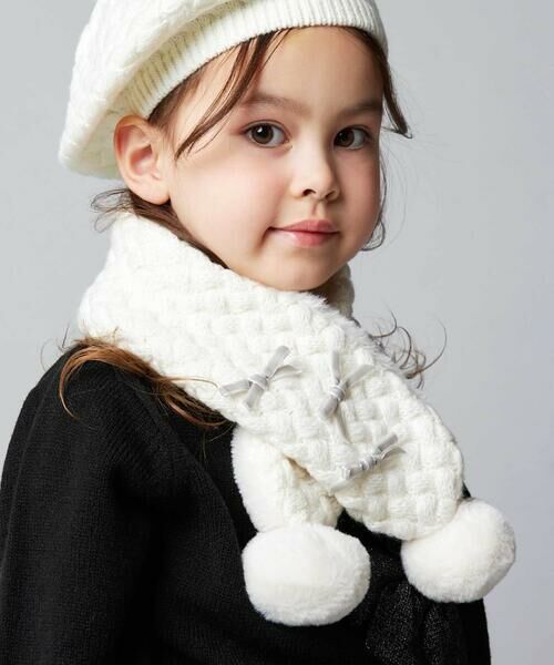 BeBe / べべ マフラー・ショール・スヌード・ストール | 【お揃い】ポコポコニットリボンマフラー | 詳細1