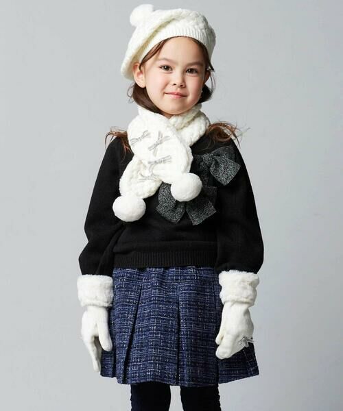 BeBe / べべ マフラー・ショール・スヌード・ストール | 【お揃い】ポコポコニットリボンマフラー | 詳細2