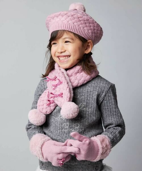 BeBe / べべ マフラー・ショール・スヌード・ストール | 【お揃い】ポコポコニットリボンマフラー | 詳細10