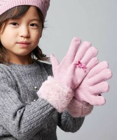 BeBe / べべ 手袋 | 【お揃い】リボンニット手袋