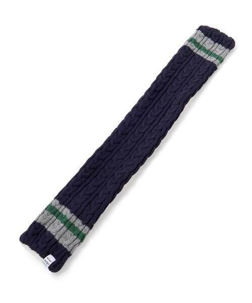 BeBe / べべ マフラー・ショール・スヌード・ストール | 【お揃い】ケーブル編みライン配色ニットマフラー | 詳細7