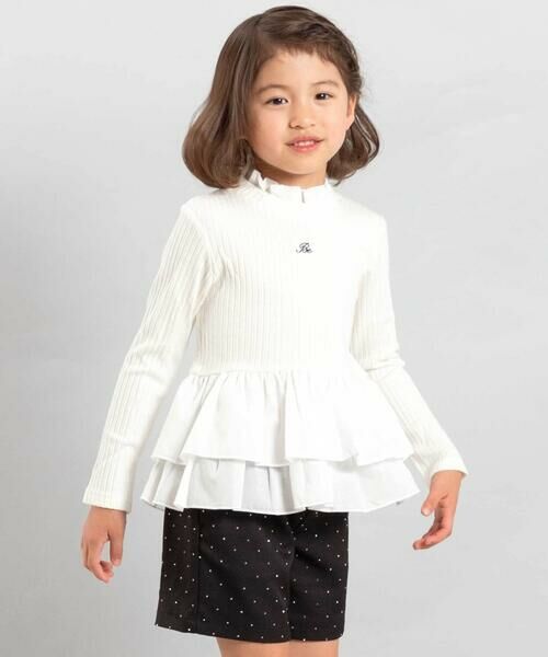 BeBe / べべ Tシャツ | ペプラムフリル切替テレコプルオーバー(90~150cm) | 詳細2