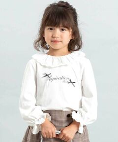BeBe / べべ Tシャツ | レースフリルカラース長袖Tシャツ(90~150cm)