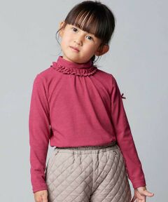 BeBe / べべ Tシャツ | 【日本製】ミップスウェードフリルハイネックTシャツ(80~150cm)