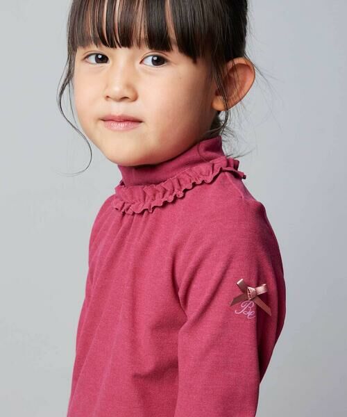 BeBe / べべ Tシャツ | 【日本製】ミップスウェードフリルハイネックTシャツ(80~150cm) | 詳細13