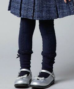 BeBe / べべ レギンス・スパッツ | ケーブル編みレギンス+フリルクルーソックスセット(80~140cm)