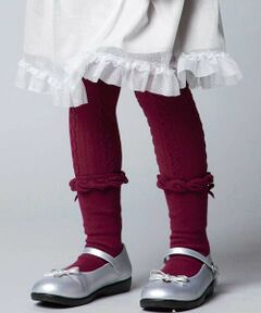 BeBe / べべ レギンス・スパッツ | ケーブル編みレギンス+フリルクルーソックスセット(80~140cm)