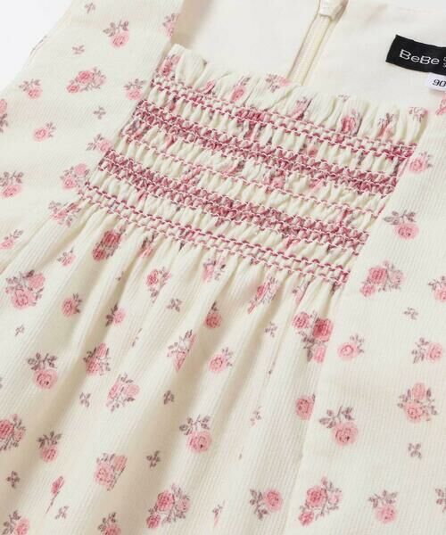 BeBe / べべ ミニ丈・ひざ丈ワンピース | 【お揃い】小花柄シャツコールスモック刺しゅうジャンパースカート(80~100cm) | 詳細6