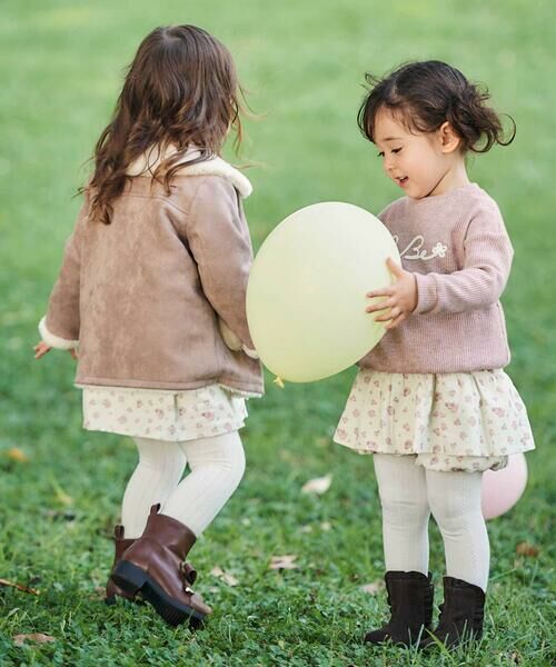 BeBe / べべ ステンカラーコート | スウェード調裏ボアコート(90~100cm) | 詳細3