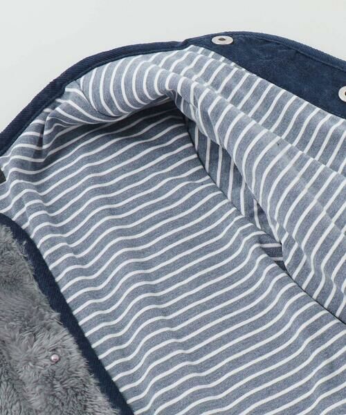 BeBe / べべ ノーカラージャケット | ボア裏ボーダーノーカラーコート(90~100cm) | 詳細17