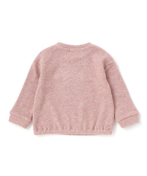 BeBe / べべ カットソー | ラメリブコード刺しゅうロゴプルオーバー(80~100cm) | 詳細4