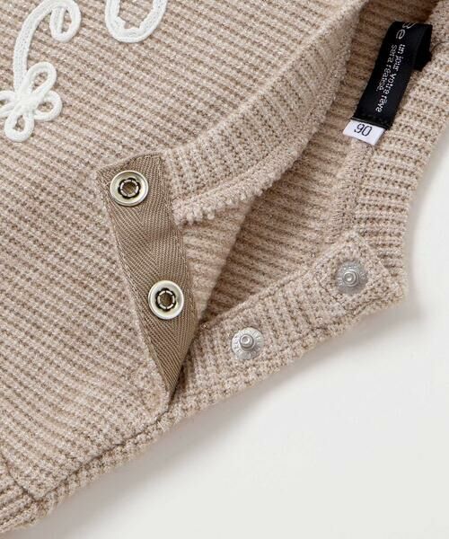 BeBe / べべ カットソー | ラメリブコード刺しゅうロゴプルオーバー(80~100cm) | 詳細8