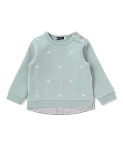 BeBe / べべ スウェット | ロゴ刺しゅう裏起毛レイヤード風トレーナー(80~100cm)