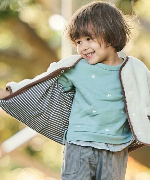 BeBe / べべ スウェット | ロゴ刺しゅう裏起毛レイヤード風トレーナー(80~100cm) | 詳細3