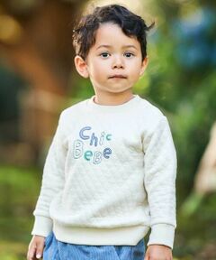 BeBe / べべ スウェット | 接結キルトMIXロゴトレーナー(80~100cm)