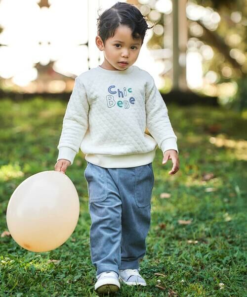 BeBe / べべ スウェット | 接結キルトMIXロゴトレーナー(80~100cm) | 詳細2