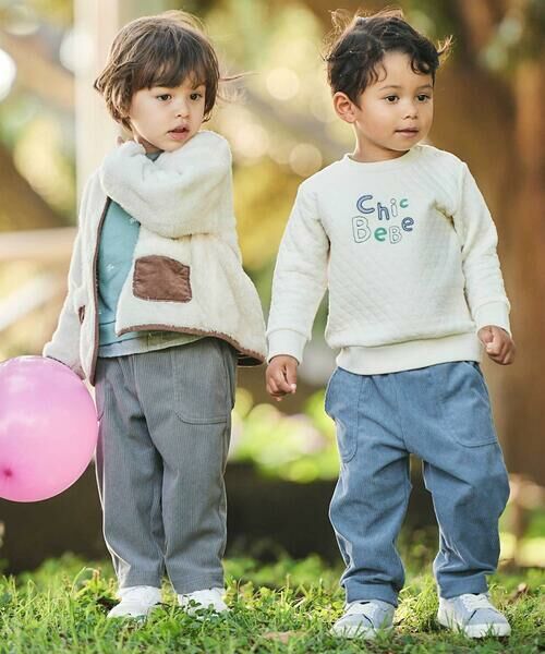 BeBe / べべ スウェット | 接結キルトMIXロゴトレーナー(80~100cm) | 詳細3