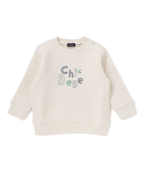 BeBe / べべ スウェット | 接結キルトMIXロゴトレーナー(80~100cm) | 詳細4