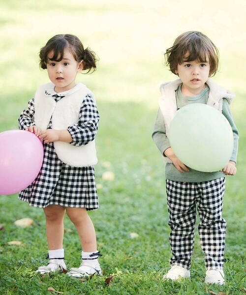 BeBe / べべ その他パンツ | 【お揃い】ネルギンガムチェックロングパンツ(80~100cm) | 詳細2