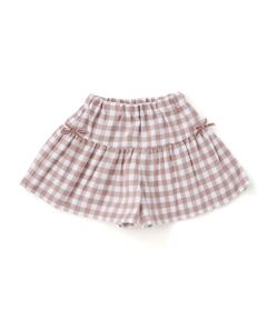 BeBe / べべ ショート・ハーフ・半端丈パンツ | 【お揃い】ネルギンガムチェックギャザーキュロットパンツ(80~100cm)