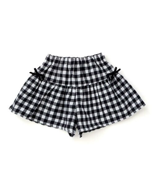 BeBe / べべ ショート・ハーフ・半端丈パンツ | 【お揃い】ネルギンガムチェックギャザーキュロットパンツ(80~100cm) | 詳細1