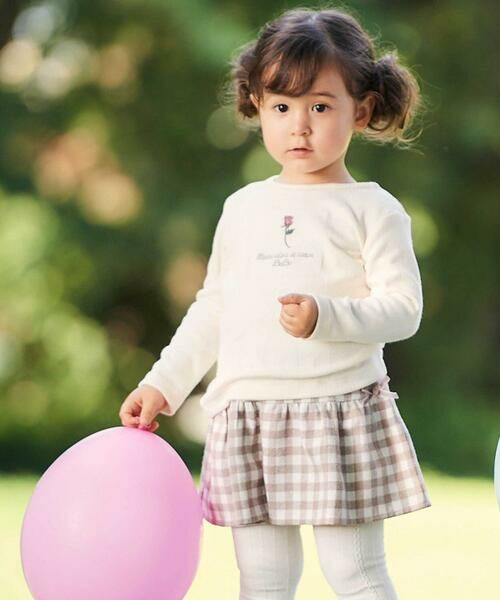 BeBe / べべ ショート・ハーフ・半端丈パンツ | 【お揃い】ネルギンガムチェックギャザーキュロットパンツ(80~100cm) | 詳細4