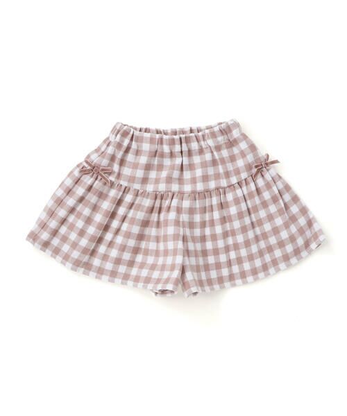 BeBe / べべ ショート・ハーフ・半端丈パンツ | 【お揃い】ネルギンガムチェックギャザーキュロットパンツ(80~100cm) | 詳細6