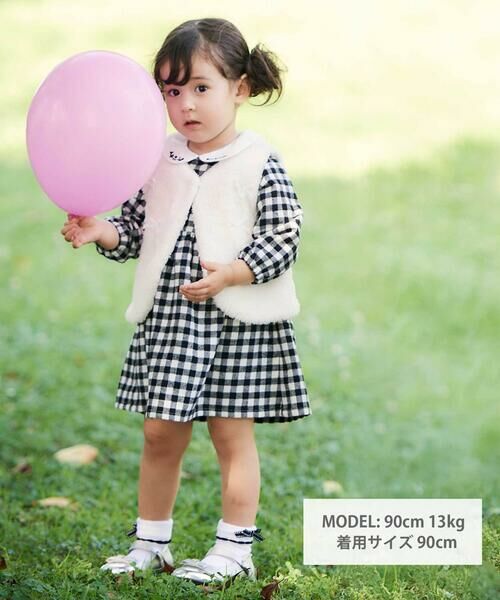 BeBe / べべ ベスト | リボンモチーフボアベスト(90~100cm) | 詳細1