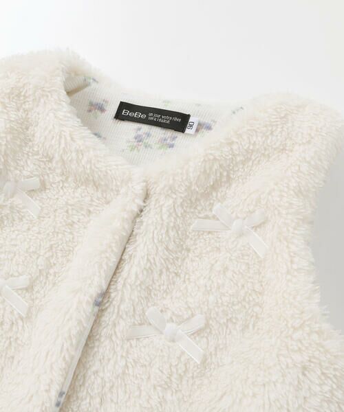 BeBe / べべ ベスト | リボンモチーフボアベスト(90~100cm) | 詳細5