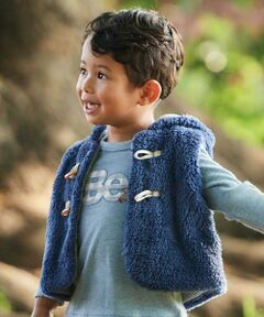 BeBe / べべ ベスト | トグルボタンフード付きボアベスト(90~100cm)