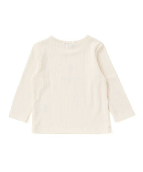 BeBe / べべ Tシャツ | 針抜きローズ刺しゅう長袖Tシャツ(80~100cm) | 詳細5