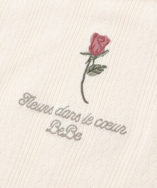 BeBe / べべ Tシャツ | 針抜きローズ刺しゅう長袖Tシャツ(80~100cm) | 詳細6