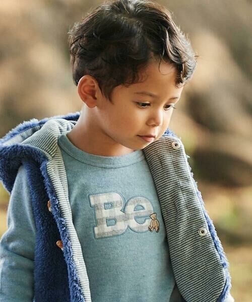 BeBe / べべ Tシャツ | Beパッチ刺しゅうスムース長袖Tシャツ(80~100cm) | 詳細2