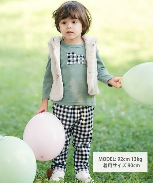 BeBe / べべ Tシャツ | Beパッチ刺しゅうスムース長袖Tシャツ(80~100cm) | 詳細5