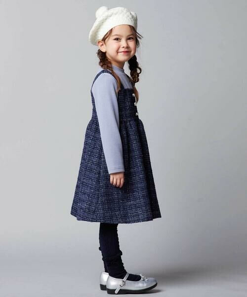 BeBe / べべ ミニ丈・ひざ丈ワンピース | 【お揃い】エタンセルラメツイードドッキングワンピース(90~160cm) | 詳細4