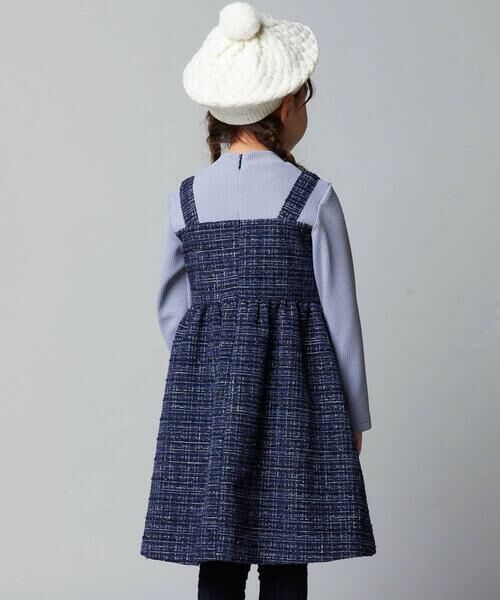BeBe / べべ ミニ丈・ひざ丈ワンピース | 【お揃い】エタンセルラメツイードドッキングワンピース(90~160cm) | 詳細6