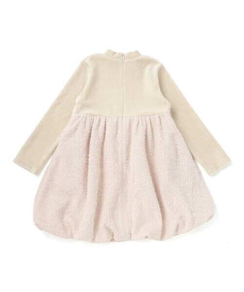 BeBe / べべ ミニ丈・ひざ丈ワンピース | ベロア×ファンシーヤーン切り替えハイネックバルーンワンピース(90~140cm) | 詳細11