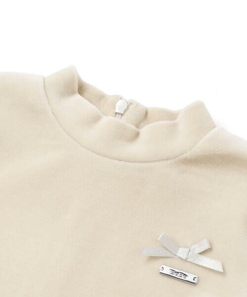 BeBe / べべ ミニ丈・ひざ丈ワンピース | ベロア×ファンシーヤーン切り替えハイネックバルーンワンピース(90~140cm) | 詳細12