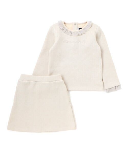 BeBe / べべ ニット・セーター | ラメニットフリルトップス+スカート セットアップ(100~140cm) | 詳細3