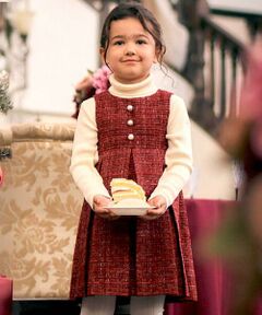 BeBe / べべ ミニ丈・ひざ丈ワンピース | 【お揃い】エタンセルラメツイードプリーツジャンパースカート(100~150cm)