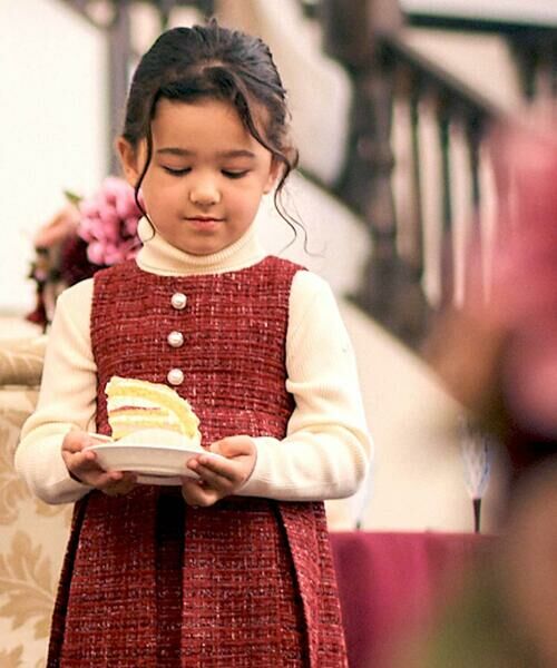 BeBe / べべ ミニ丈・ひざ丈ワンピース | 【お揃い】エタンセルラメツイードプリーツジャンパースカート(100~150cm) | 詳細3