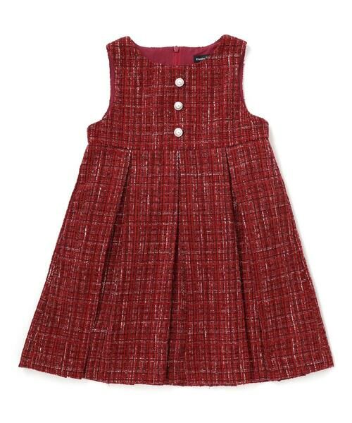 BeBe / べべ ミニ丈・ひざ丈ワンピース | 【お揃い】エタンセルラメツイードプリーツジャンパースカート(100~150cm) | 詳細4