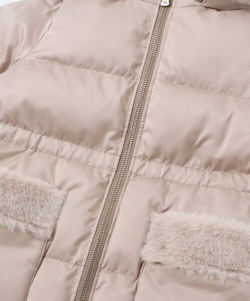 BeBe / べべ ダウンジャケット・ベスト | 【撥水加工】タフタウエストギャザーファーフード中綿コート(100~160cm) | 詳細11