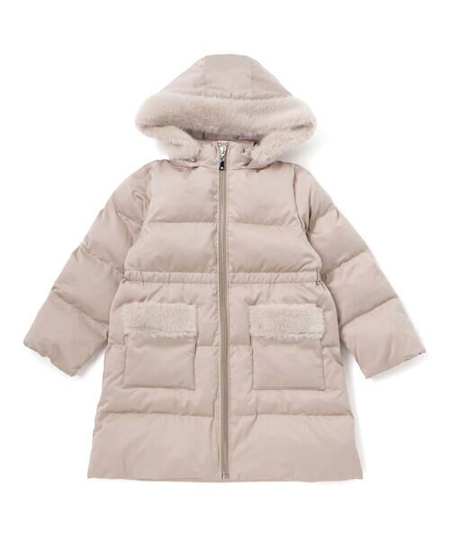 BeBe / べべ ダウンジャケット・ベスト | 【撥水加工】タフタウエストギャザーファーフード中綿コート(100~160cm) | 詳細4